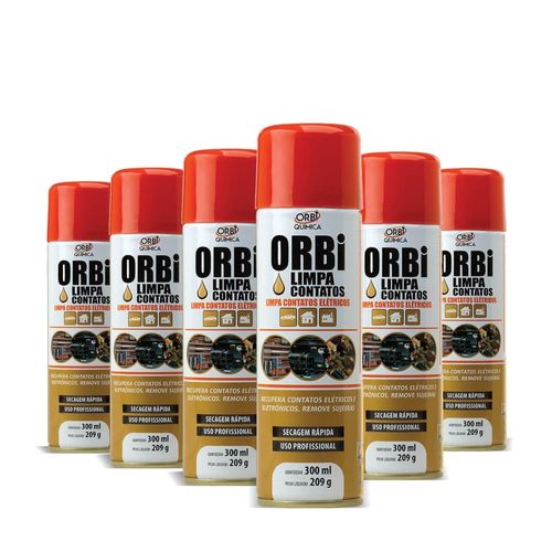 Limpa Contatos Elétricos Spray 300ml Orbi - 6 Peças