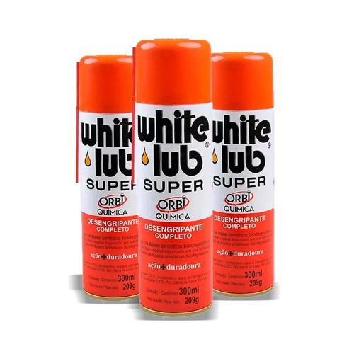 Desengripante White Lub Super 300ml Orbi - 3 Peças