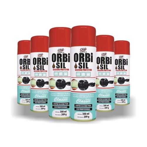 Silicone Spray Perfumado OrbiSil Aroma Classic 300ml Orbi - 6 Peças
