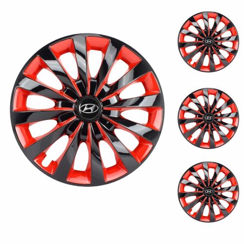Jogo Calota Aro 13 Passat CC Red Universal + Emblema Resinado Hyundai