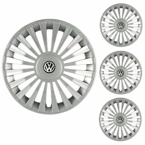 Jogo Calota Aro 13 Europa Premium Volkswagen + Emblema Resinado