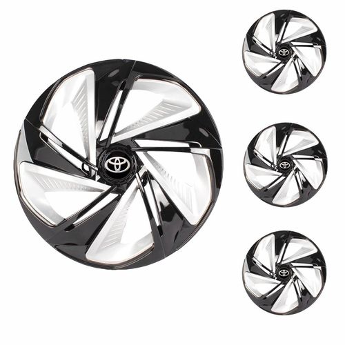 Jogo Calota Aro 13 Nitro X Black Silver Universal + Emblema Resinado Toyota
