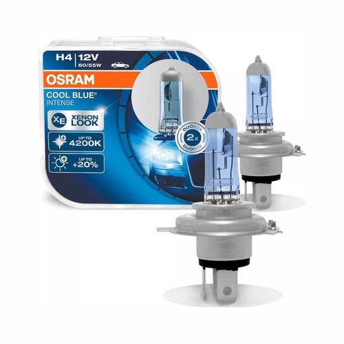 Par Lâmpada H4 Osram Cool Blue Intense Xenon Look 12V 60/55W 4200K