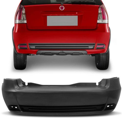 Parachoque Tras Fiat Palio Way 2015 Preto Liso