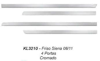 Friso Lateral Fiat Siena 2008 4Pts Cromado