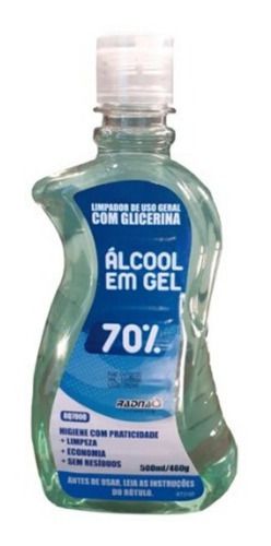 Álcool Gel 70% - 500ml Uso Geral/escritórios/casa