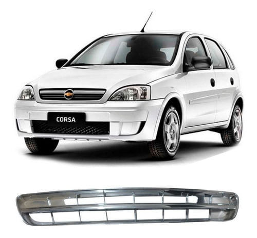 Grade Para-choque Central Chevrolet Corsa 2002/2007 Cromada