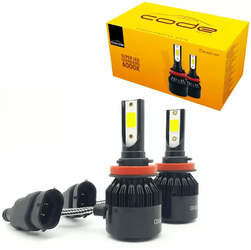 KIT LAMPADA DE LED AUTOMOTIVA SUPER LED STANDARD COMPATÍVEL COM H8, H9 E H11 6000K CODE