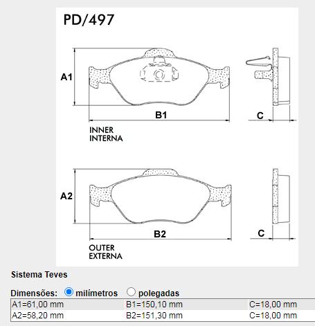 Pastilha Freio Dianteira Ecosport 1.0 1.6 2.0 2005 A 2009